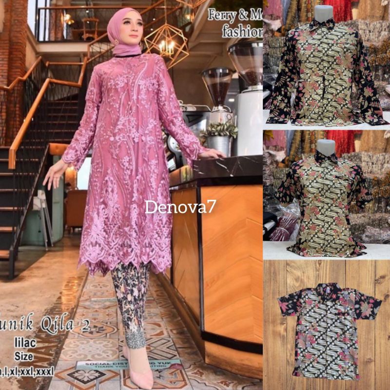Couple kebaya Tunik modern / kebaya tunik / kebaya modern / couple batik dan kebaya / batik sarimbit