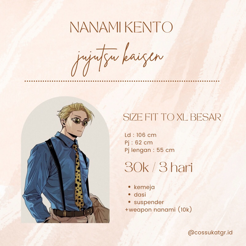 Rental Kostum Nanami *jujutsu kaisen