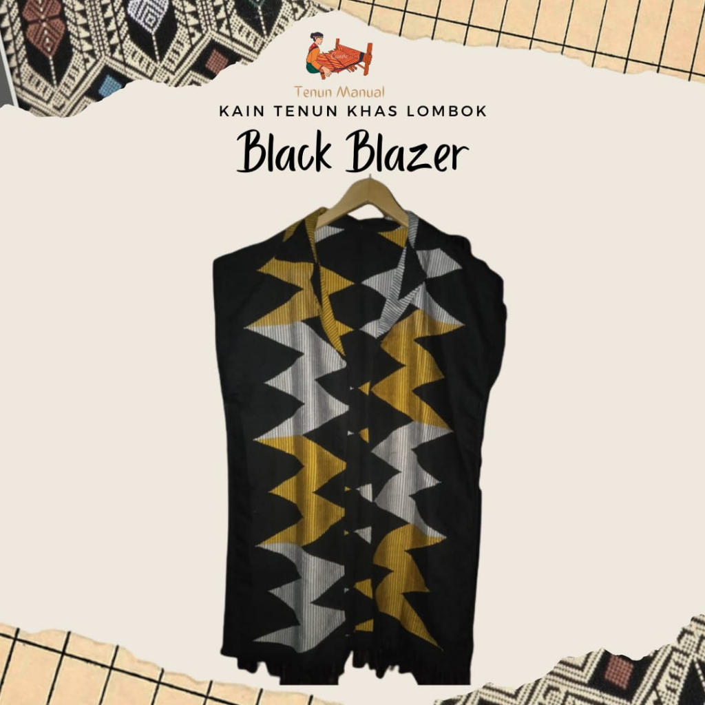 Blazer Outer wanita Kain Tenun Manual Khas Lombok