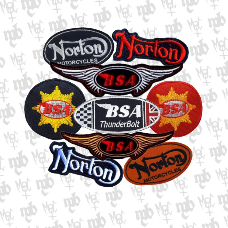 PATCH BORDIR EMBLEM NORTON BSA motor chopper cafe racer