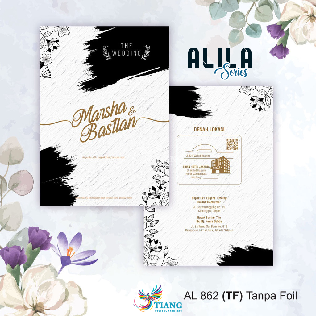 AL 862 TF || UNDANGAN NIKAH COSTUM MURAH KEKINIAN ALILA SERIES || UNDANGAN PERNIKAHAN MURAH, MINIMAL