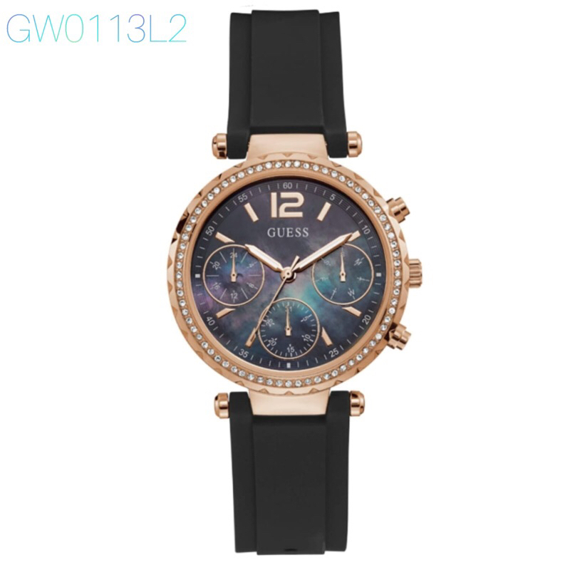 Jam Tangan Guess Wanita GW0113L2 Strap Leather Original Bm