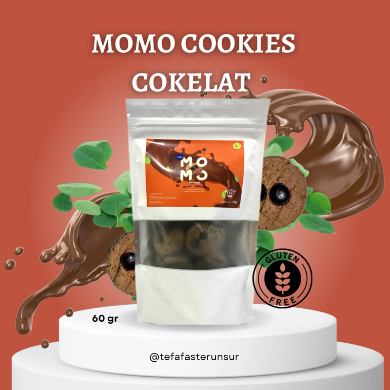 

Momo Cookies Coklat / Cookies Kelor rasa Coklat 60gr