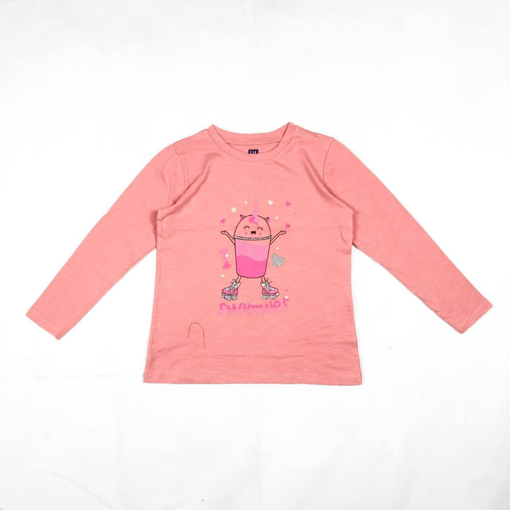 KAOS GAP ORIGINAL LENGAN PANJANG ANAK WANITA 10-14 TAHUN PREMIUM