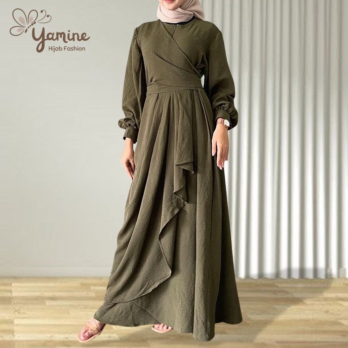 Baju Gamis Muslim Syari Sada Dress Jumbo Wanita Muslimah Remaja Kekinian Terbaru Bahan Crinkle Airfl