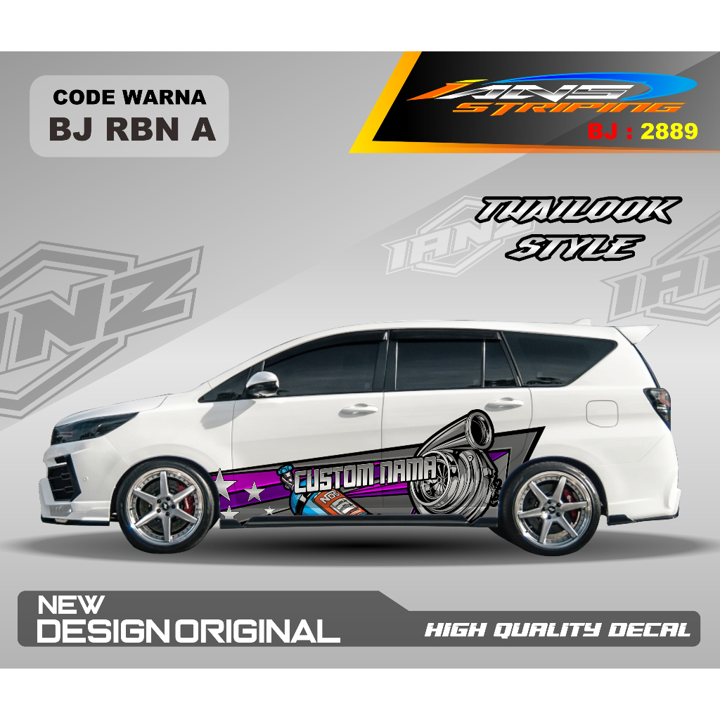 BJ 2889-DECAL STIKER MOBIL JAZZ, BRIO, SIGRA, YARIS TERKINI-STICKER GAYA KARAKTER BODY MOBIL