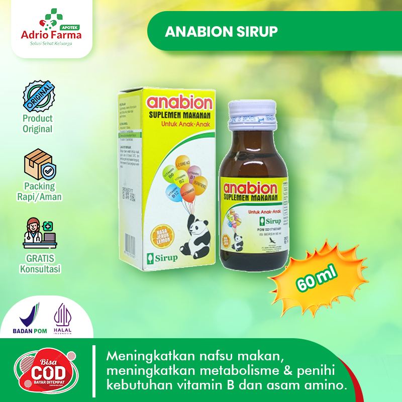 ANABION SYRUP - Boto @ 60ml - Suplemen Kesehatan & Sumber Multivitamin untuk Kesehatan & Nafsu Makan