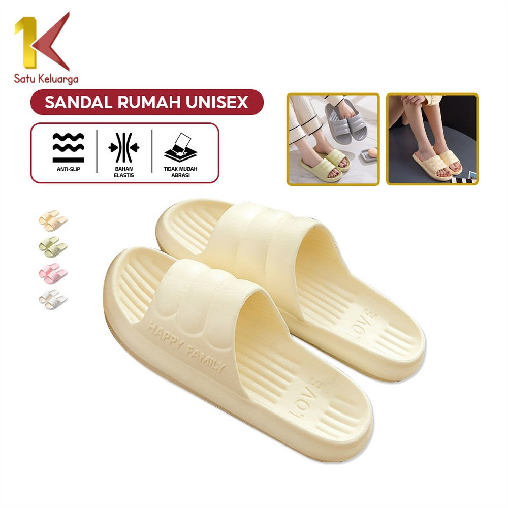 Satu Keluarga Sandal Rumah Empuk Wanita Pria Unisex S58 Sendal Karet Model Slop Jellly Anti Slip / S