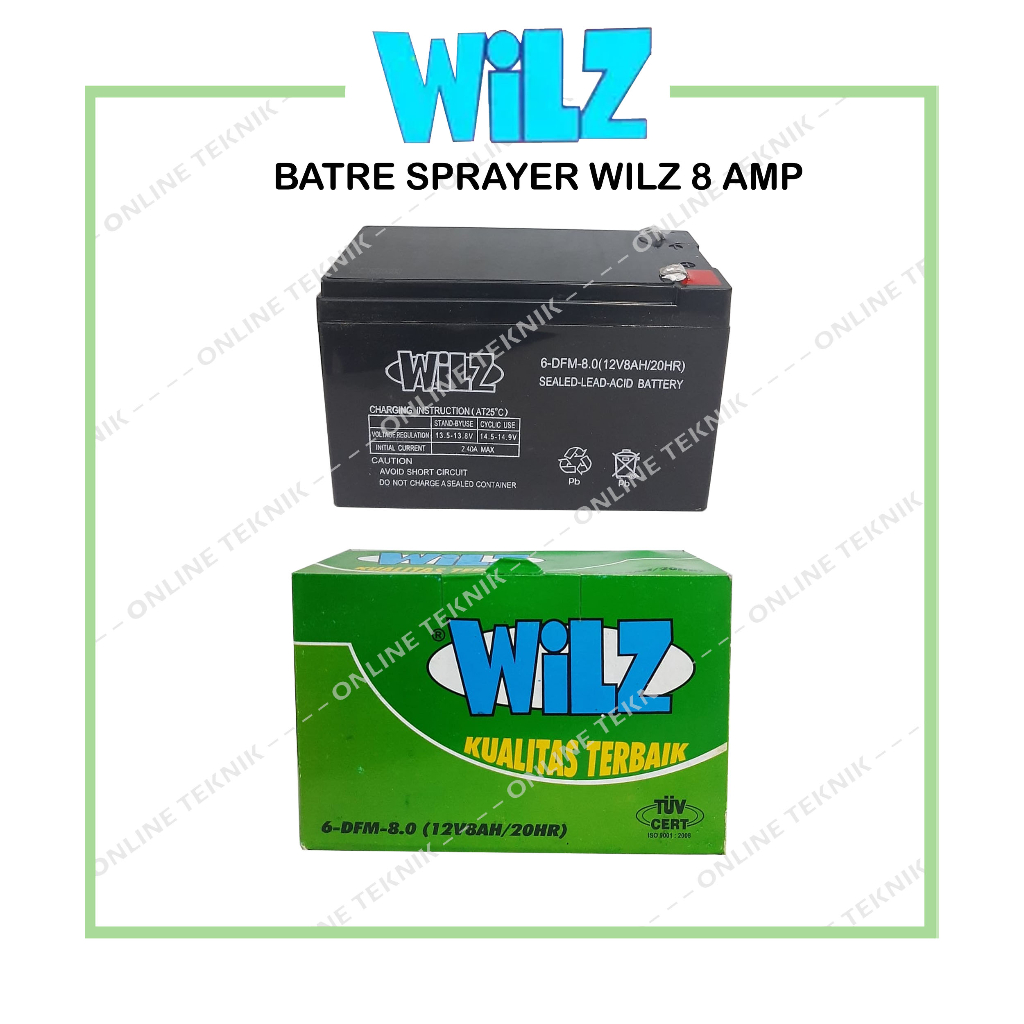 WILZ Batre Sprayer Hama Elektrik 12V - Battery Baterai 8 Ampere 12Volt Aki Sprayer 8 AH