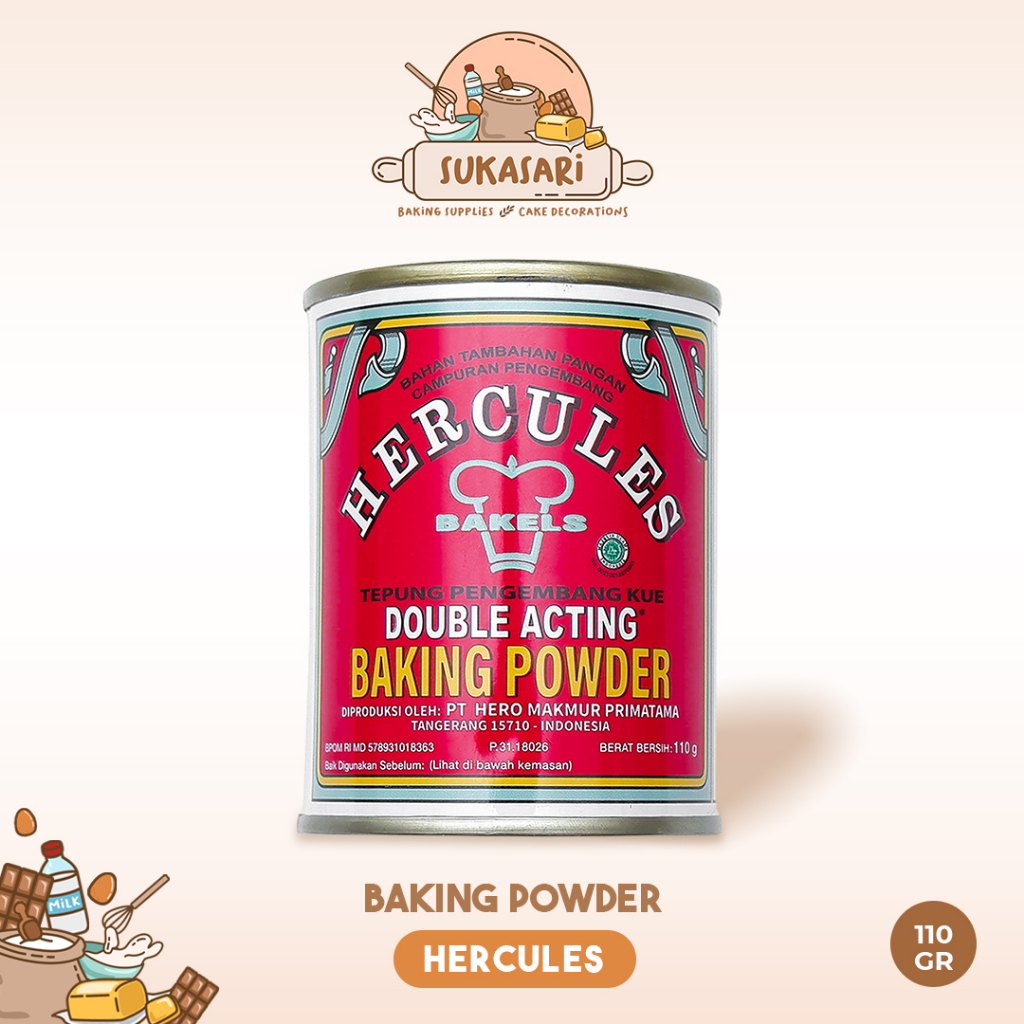 

Sukasari - Baking Powder Hercules 110gr, 450gr Double Acting / Pengembang Kue Hercules