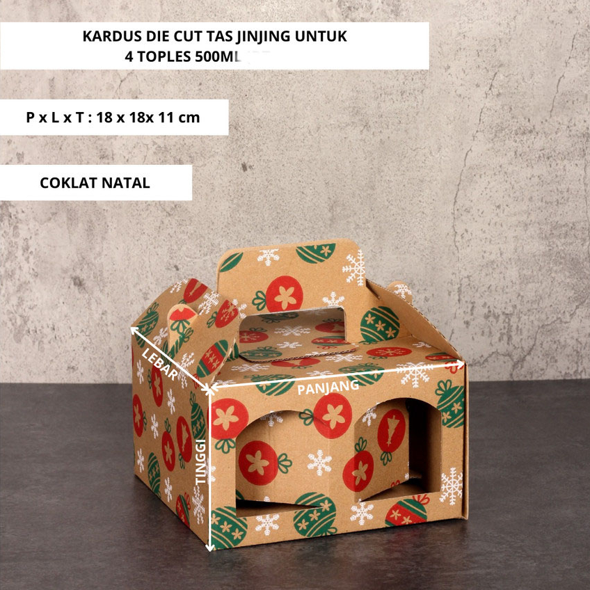 

(10pcs)kardus toples jar tabung 500ml isi 4 dus parcel natal box kemasan packaging hampers merry christmas xmas