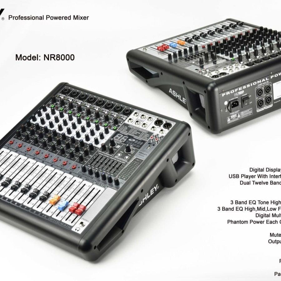 POWER MIXER ASHLEY 8 CHANNEL NR8000 NR-8000 NR 8000 ORIGINAL GARANSI