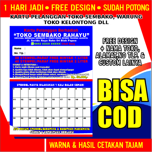 

Kartu Pelanggan Toko