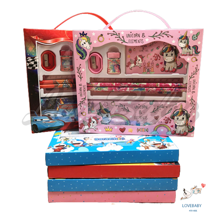 

[1KG 8PCS] Spacekidjk Alat Tulis Anak Sekolah 6 In 1 / Alat Tulis Set Karakter / Stationery Set 6 in 1 / Set Alat Tulis Box Anak