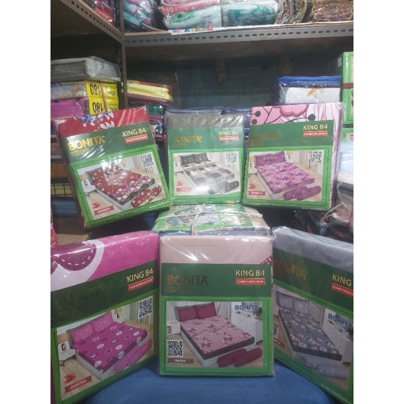 SPREI BONITA B4 (180*200) bantal 4 +guling 2