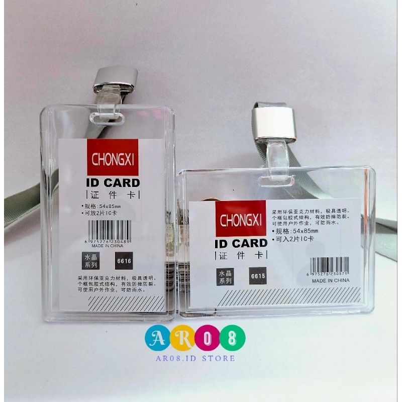

Tempat Id Card Acrylik +Tali / Frame Holder ID Card Name Tag Akrilik 2 sisi