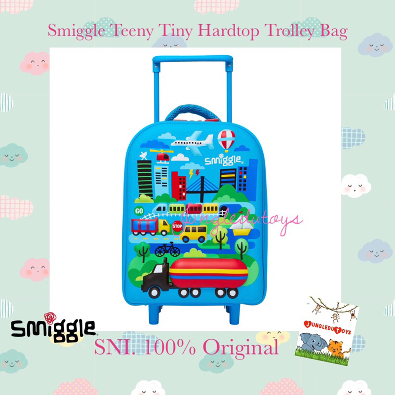Smiggle Up & Down Hardtop Trolley Bag Baby Shark Original Tas Troli Anak Paud TK