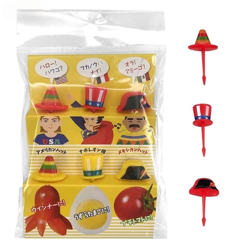 Toothpicks Tusukan Garpu Bento Bentuk Karakter Topi Karnaval
