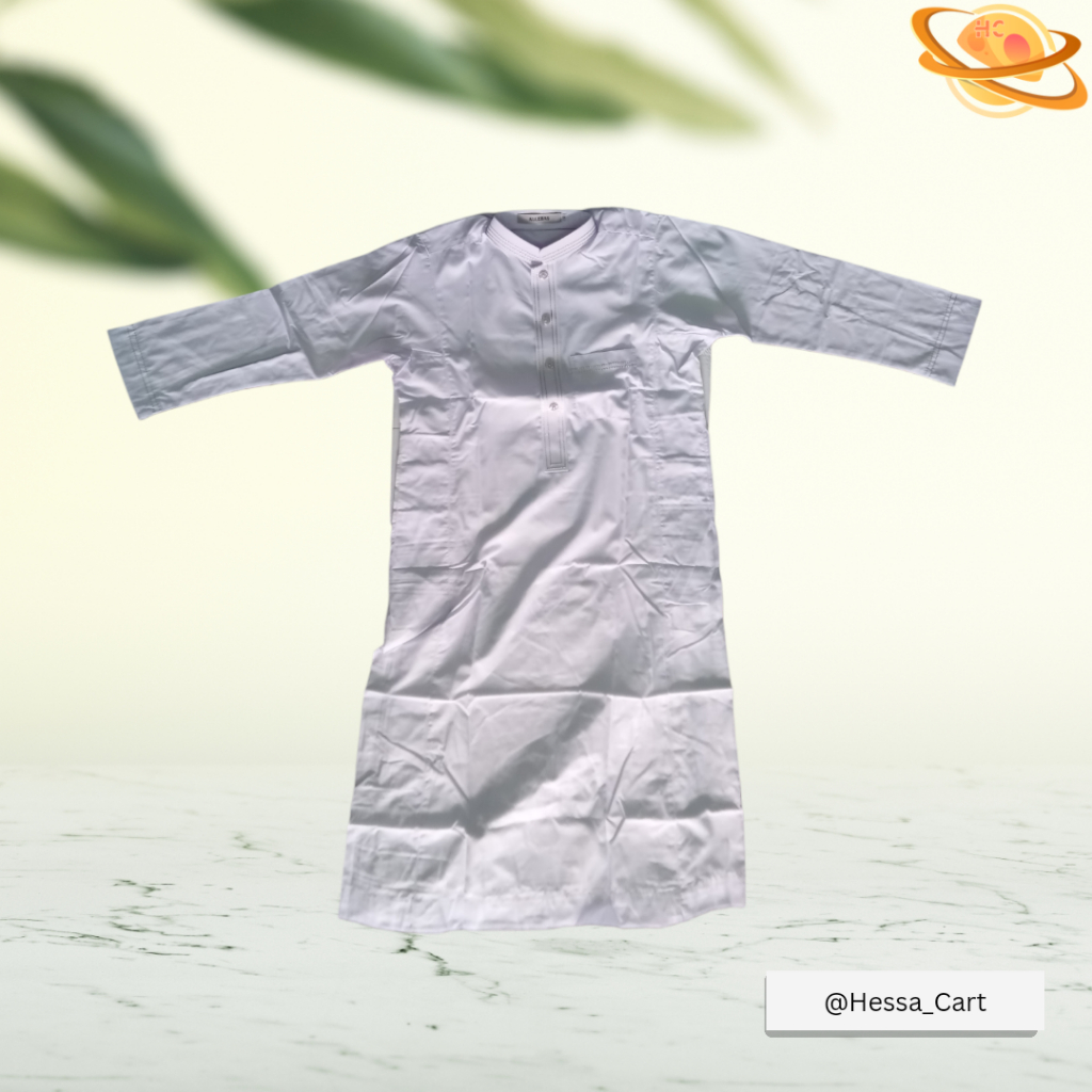 gamis anak allebas jubah anak warna lengan panjang baju muslim anak bahan katun ready ukuran 0 1 2 3