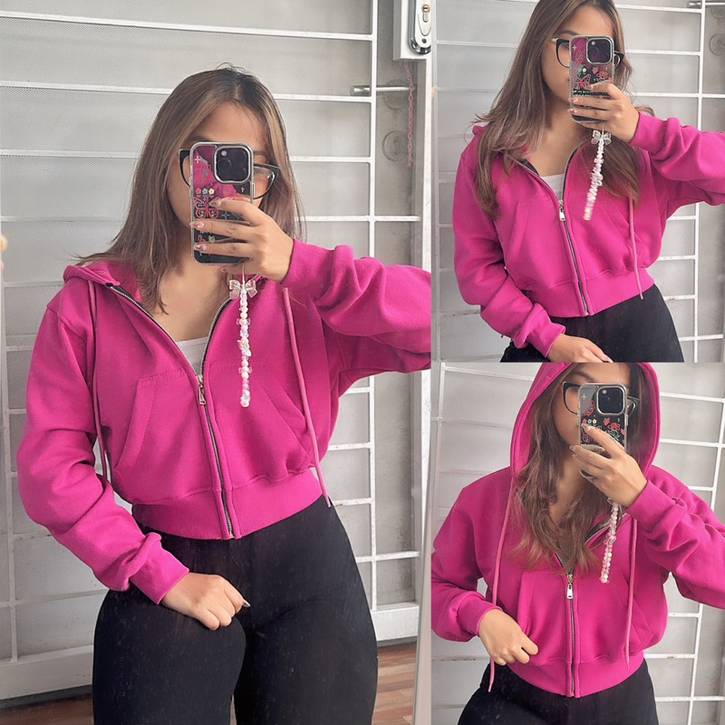 Best Sale Crop Up Zipper Hoodie Hm