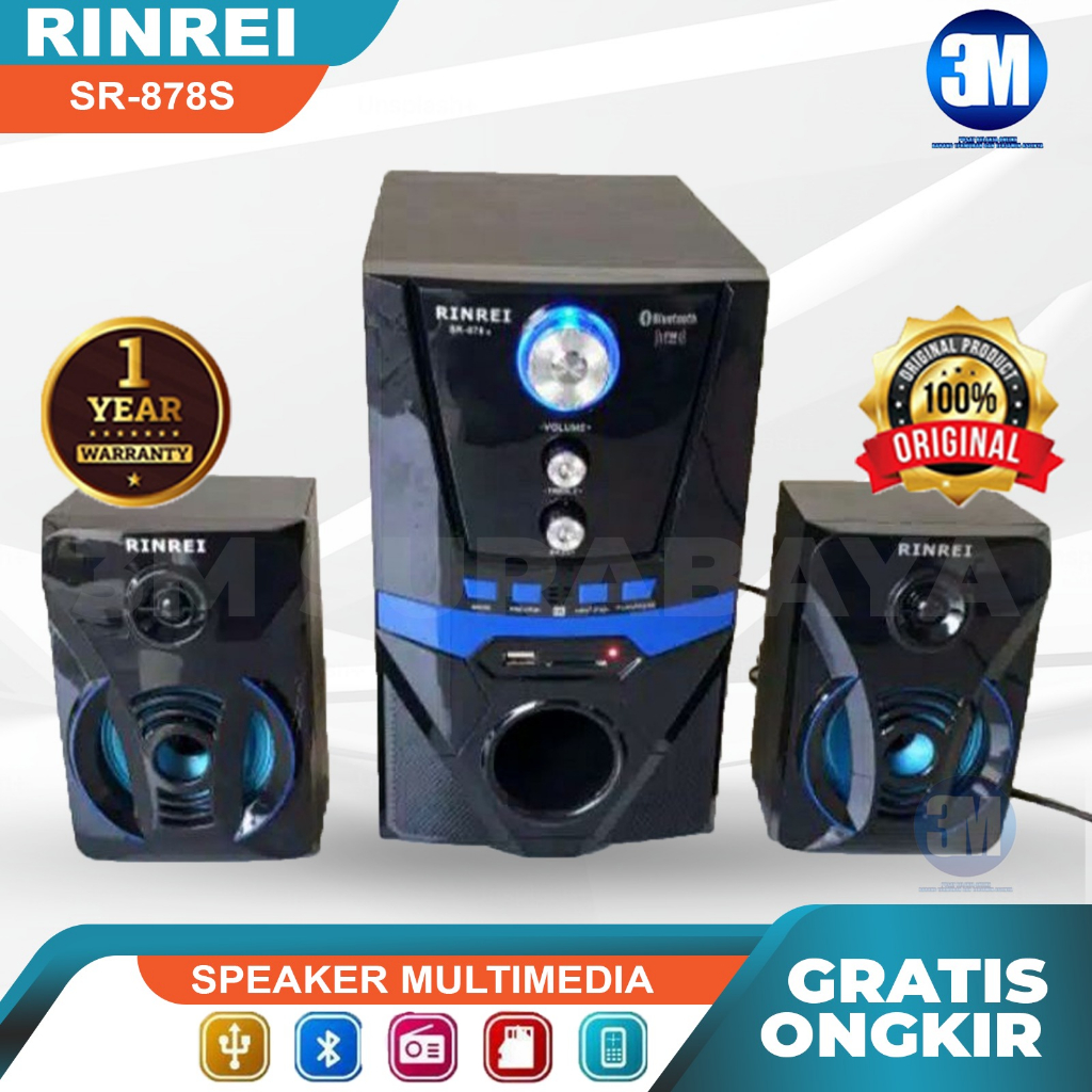 SPEAKER BLUETOOTH RINREI 878S GARANSI 12 BULAN RESMI  | SPEAKER BASS BLUETOOTH | SPEAKER BLUETOOTH B