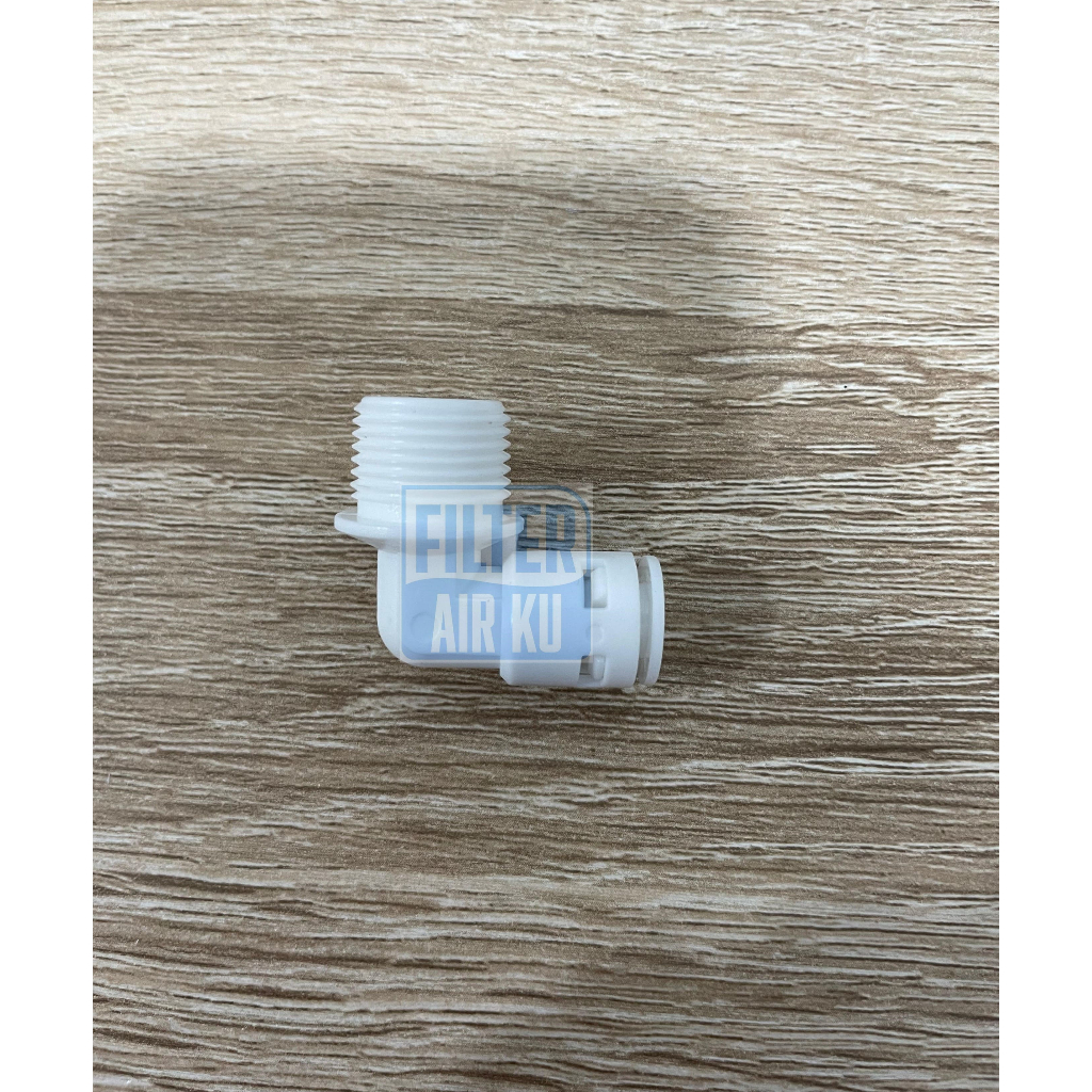 Fitting RO Drat 3/8" x Selang 1/4" - Elbow