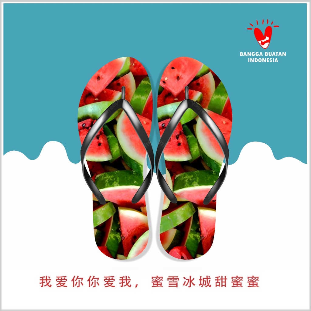 Sandal jepit Printing Wanita masakini/Sandal buah/fruits 1 kodi : 20 Pcs