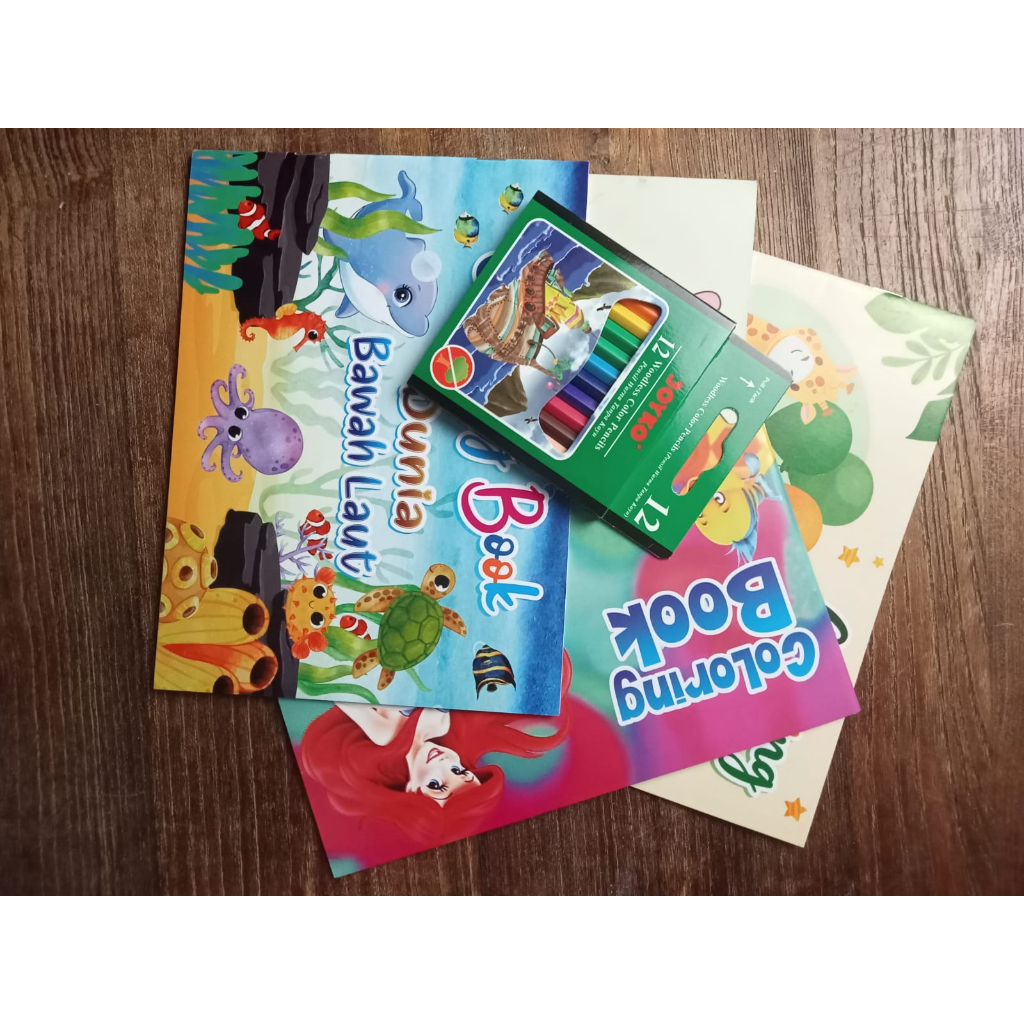 

PAKET BUKU MEWARNAI PENSIL WARNA JOYKO
