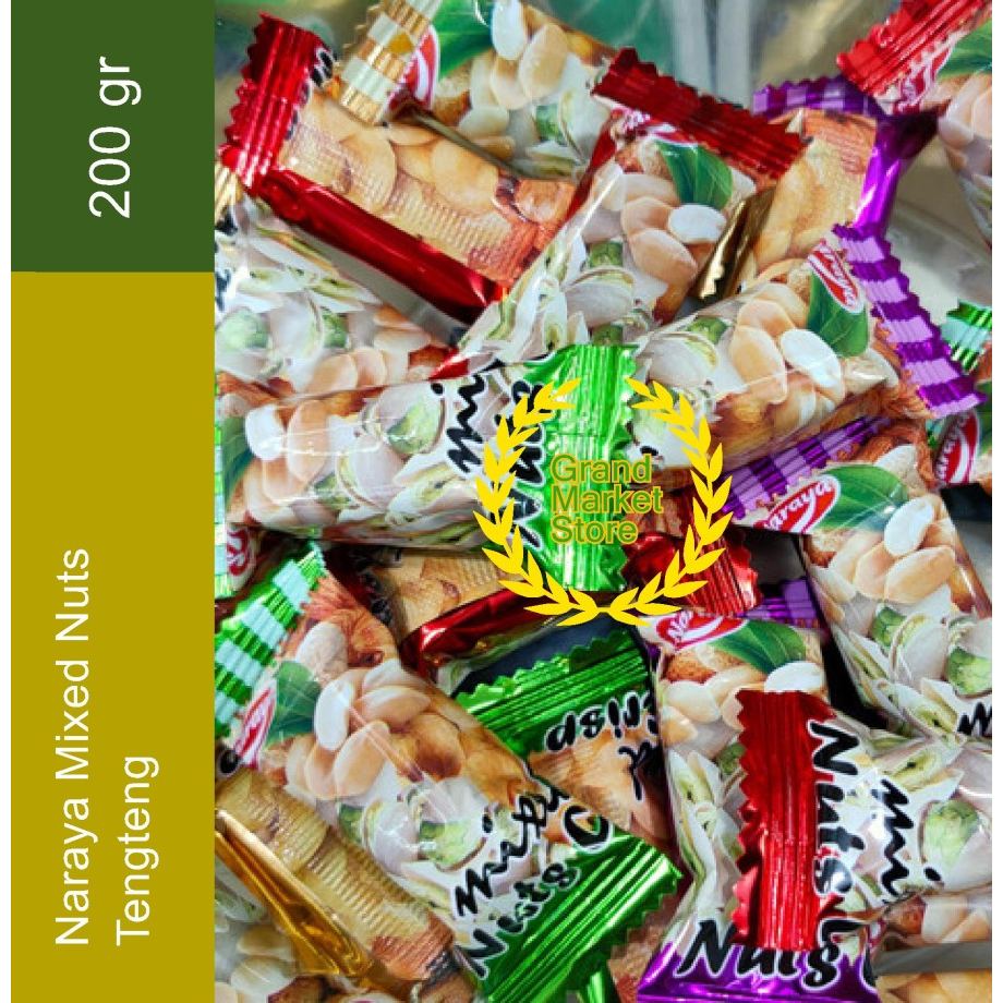 

Naraya Mixed Nuts Crisp 200 gr Tengteng Kacang PermenTingting Kacang Repack