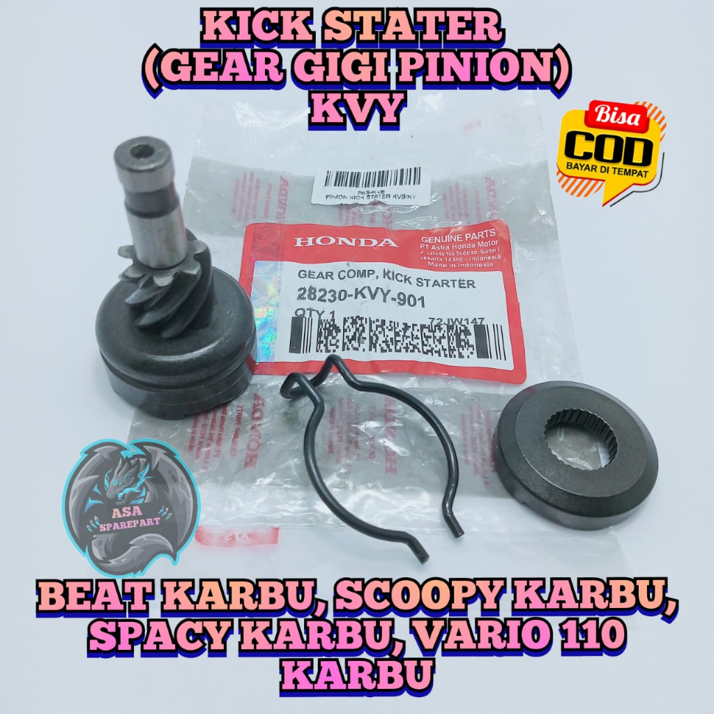 Pinion Kick Stater KZL Motor Honda BEAT KARBU , SCOOPY CARBU , SPACY KARBURATOR , VARIO 110 CW Kabul