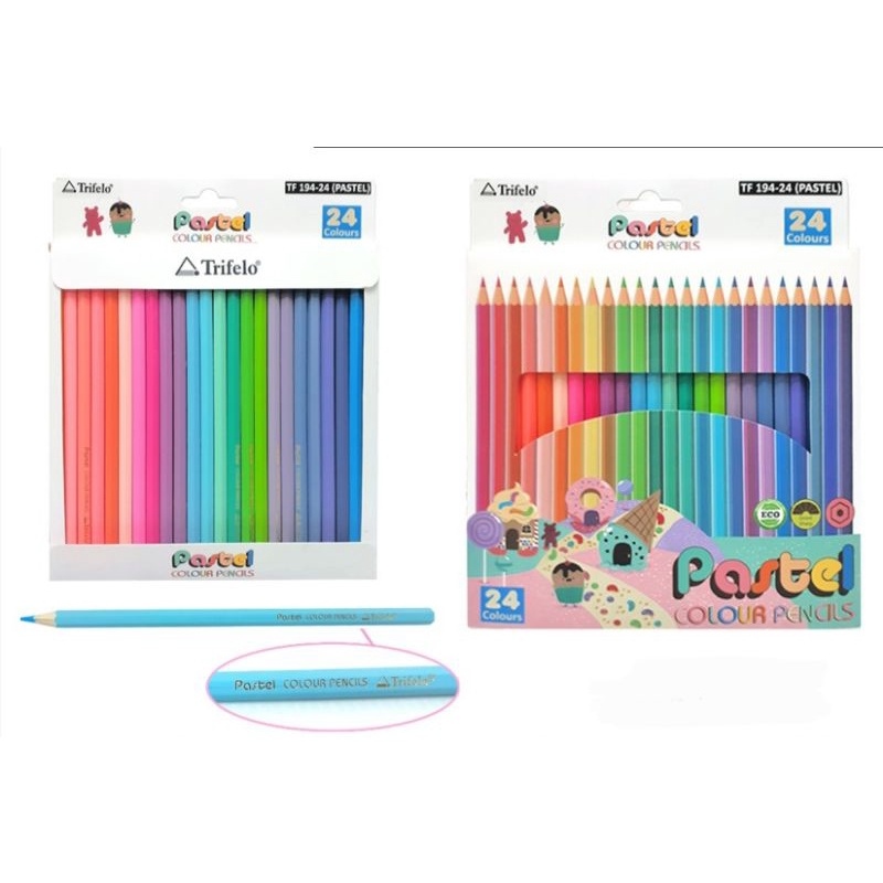 

TRIFELLO - PENSIL WARNA / PNESIL KAYU / KELIR KAYU TF-194-24 24 WARNA PASTEL PANJANG