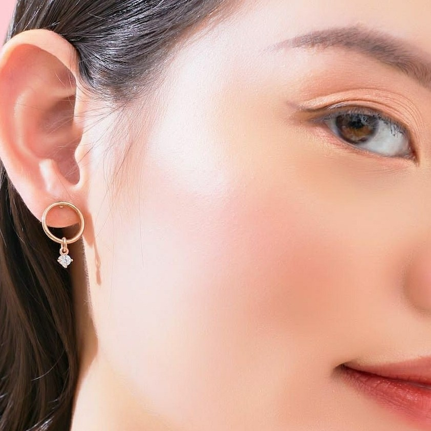 GIWANG ANTING TUSUK EMAS ILY GOLD PRILLY LAUGH OUT LOUD COLLECTIONS RING EARRINGS SOLITAIRE MANIS