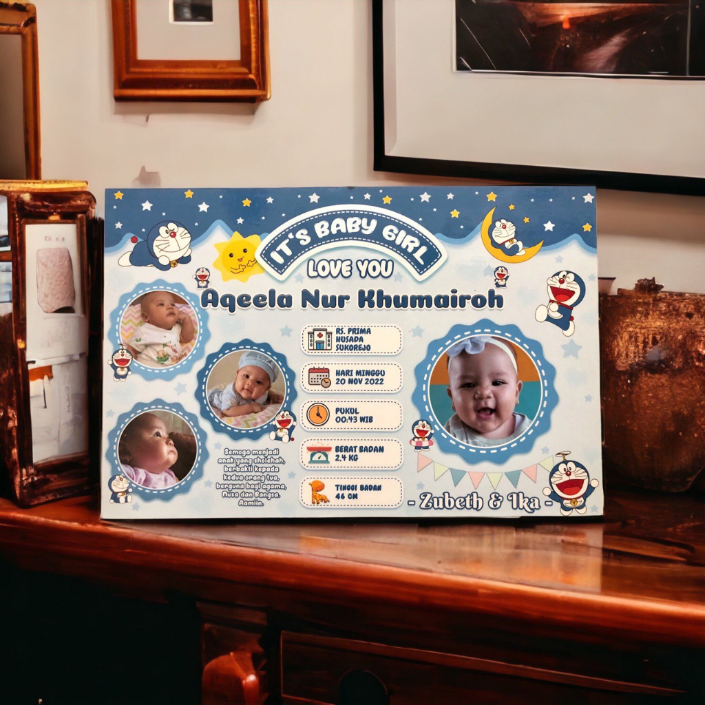 Baby Biodata Ukr A4 Cetak Papan MDF 6 mm Murah Berkualitas