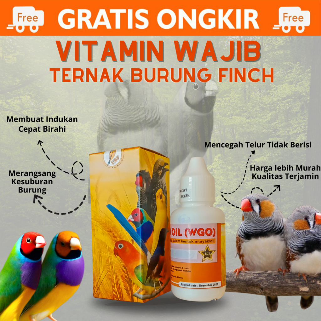 Vitamin Suplemen Obat Ternak Burung Finch Gould Amadin Sanger Blackthroat Red Siskin  Agar Cepat Bir