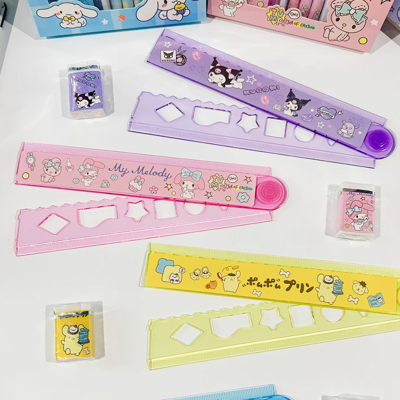 

✨COD Sanrio Kartun Lucu Penggaris Bisa Di Lipat 30cm Penggaris Lipat Lapisan Ganda Penggaris Gelombang Anak Alat Tulis GS