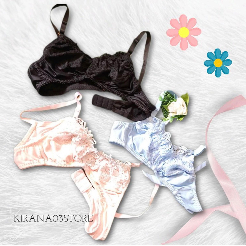 3pcs bh setengah brukat//bra tanpa busa dan kawat full cup