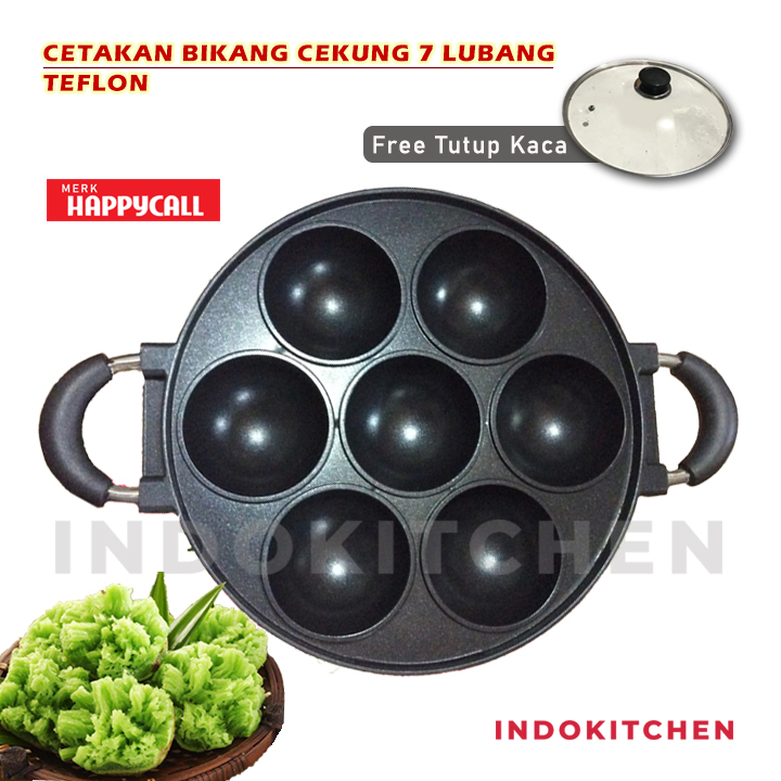 Cetakan Bikang Teflon 7 Cekung Happycall Original/ Cetakan Kue Bikang Apem/ Cetakan Bikang Mawar Bik