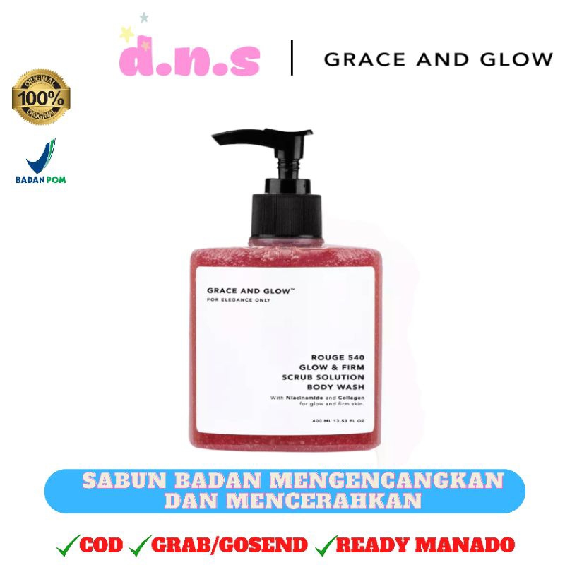 MANADO GRACE AND GLOW ROUGE 540 BODY WASH SCRUB GLOW AND FIRM SOLUTION