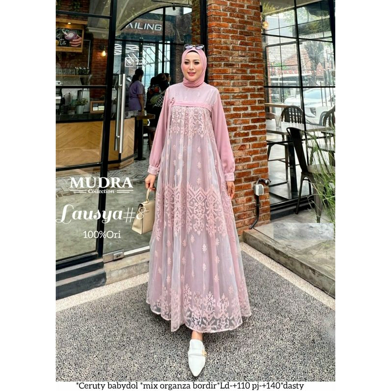 new*best seller**LAUSYA#8 gamis maxy premium dress**bahan ceruty babydoll*by Mudra collection