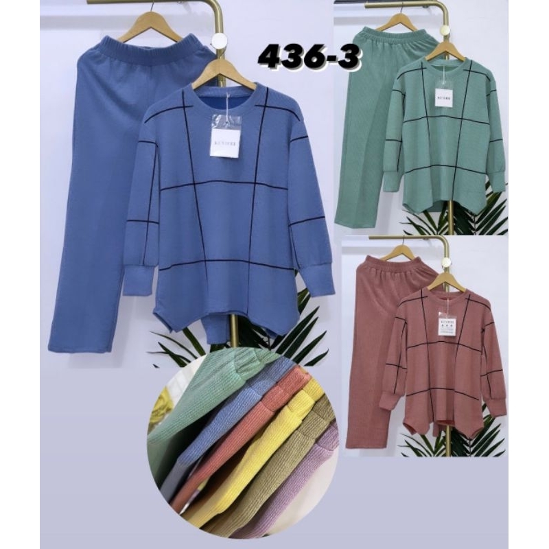 Kuyifei 436-3//setelan celana rajut premium//One set rajut//One set knit//One set wanita//One set ju