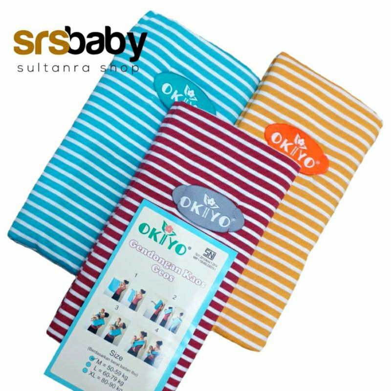 Gendongan Kaos Okiyo (Geos) Kain Gendong Bayi Instan Kaos SALUR / Cukin instan SALUR