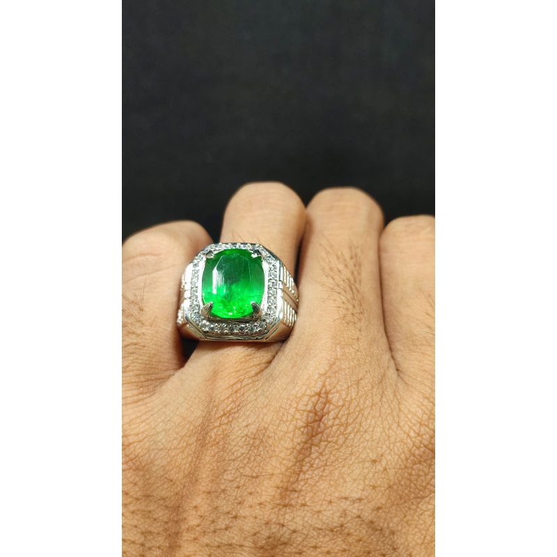 CINCIN PERMATA ZAMRUD COLOMBIA DENGAN PERAK BANGKOK 926 SIAP PAKAI