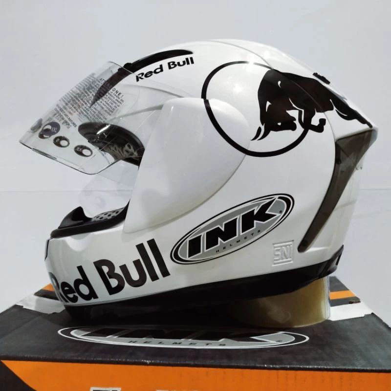 HELM INK CL MAX WHITE RED BULL