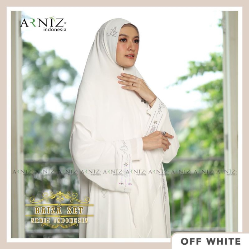 Abaya set Khimar by arniz/ Series umroh/ abaya hitam putih/ dress haji/ Arniz Collection/