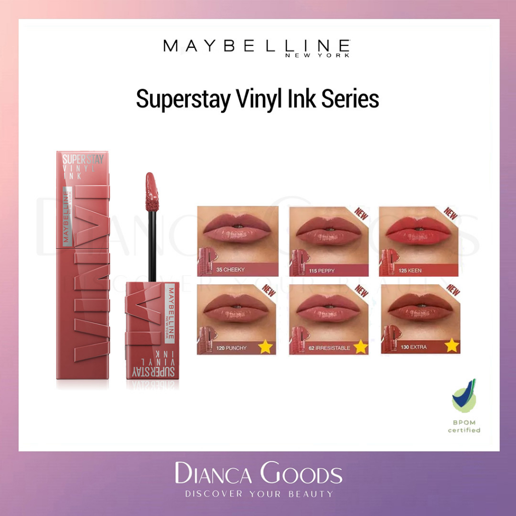 MAYBELLINE Superstay Vinyl Ink Series | 35 Cheeky / 62 Irresistible / 115 Peppy / 120 Punchy / 125 K