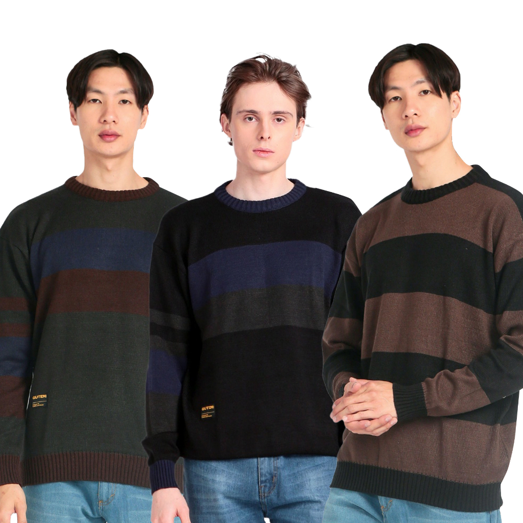Guten Inc - Sweater Rajut Pria Knittwear Stripes