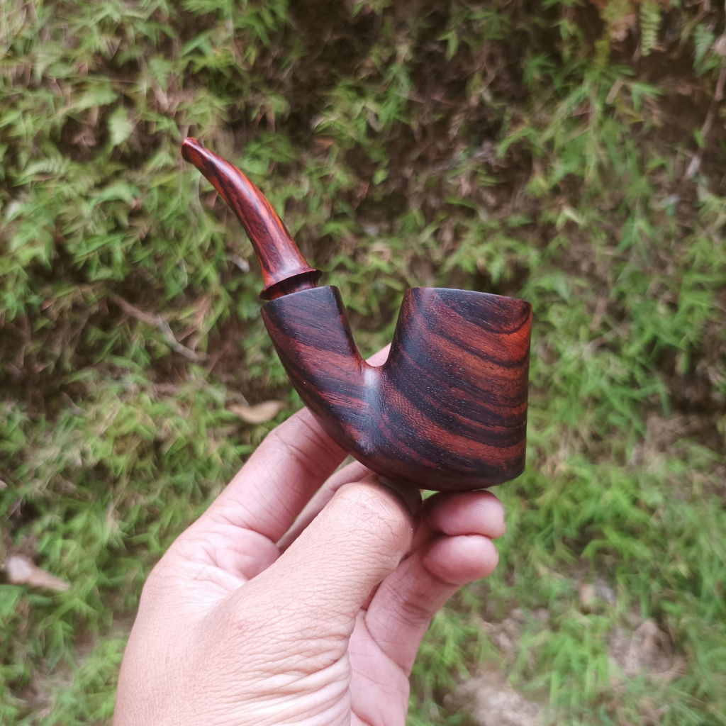 Pipa Cangklong Kayu Sonokeling Motif Lengkung B