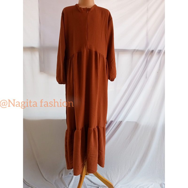 gamis anak usia 8-14 bahan krinkel AIRFLOW bahan adem dan jatuh