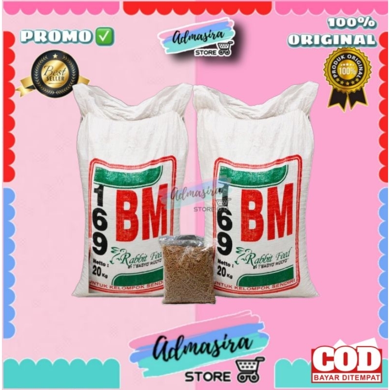 Pakan Kelinci BM Repack 1kg BM 169 Pelet Makanan Kelinci