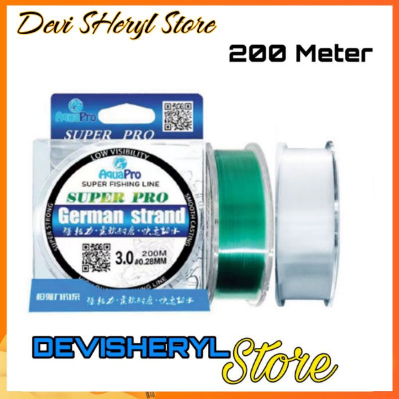 senar pancing super pro german strand 200 meter